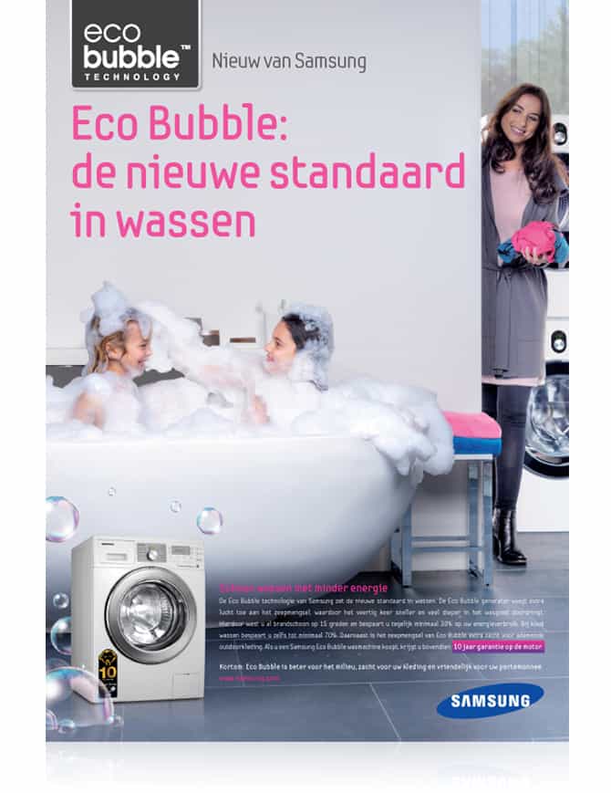 Advertentie Samsung Eco bubble 