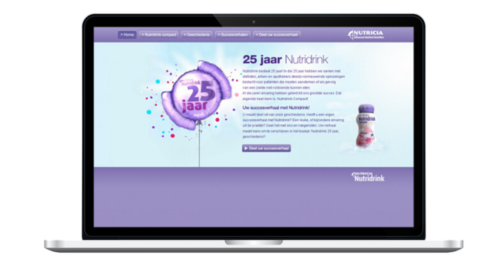 Website Nutridrink Compact 25 jaar