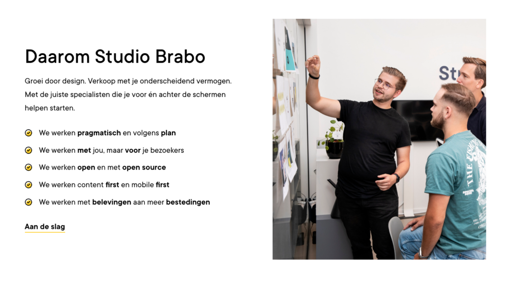 Studio Brabo webtekst USP's